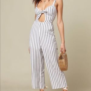 LA Hearts Tie Front Jumpsuit